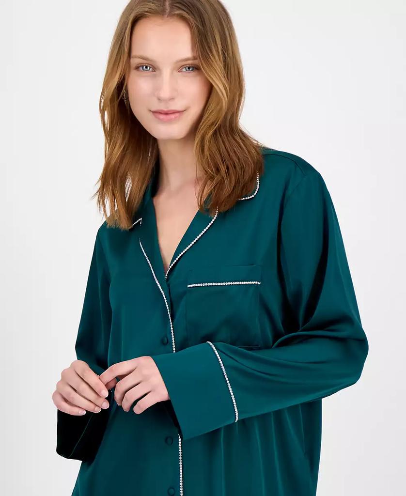 INC International I.N.C International Concepts Women's Satin Pajama Set with Diamante Trim