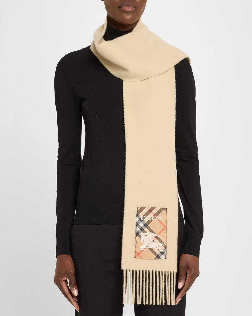 Burberry Cashmere Scarf W/ Logo Patch 3
