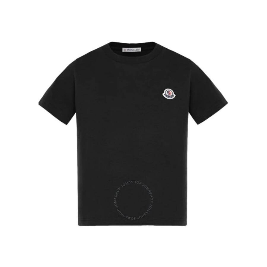 Moncler Boys Logo Patch Crew-Neck Cotton T-Shirt