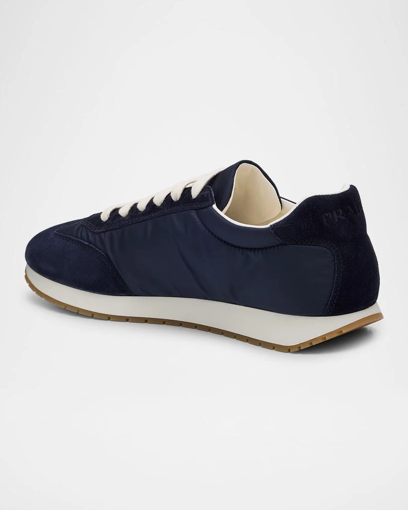 Prada Men's Rank Nylon and Leather Low-Top Sneakers 4