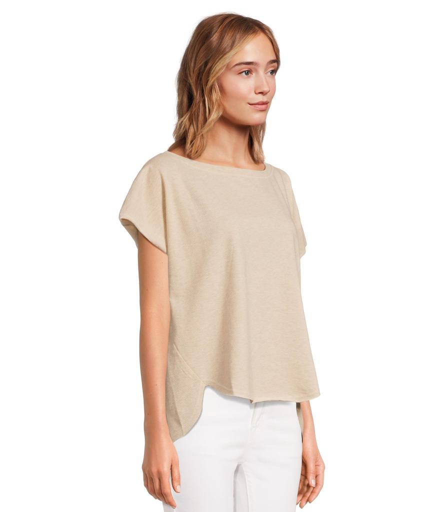 Mod-o-doc Short Sleeve Dolman Curved Hi-Lo Hem Top