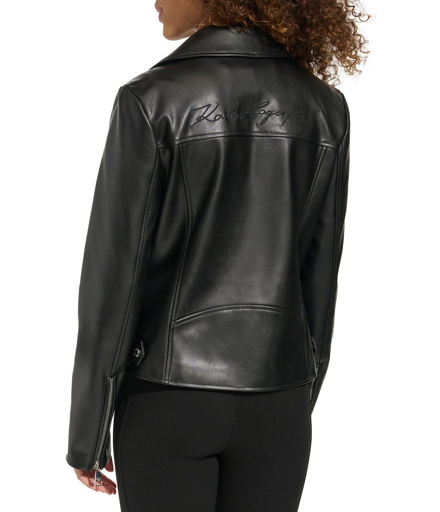 Karl Lagerfeld Paris FAUX LEATHER STUDS MOTO JACKET