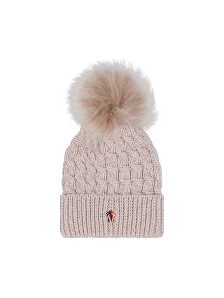 Moncler Moncler Grenoble Cable Knit Pom Pom Beanie Hat 1