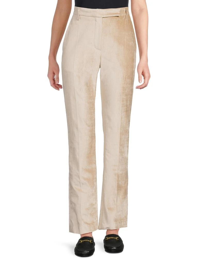 Brunello Cucinelli Velvet Cotton-Blend Straight Pants 1