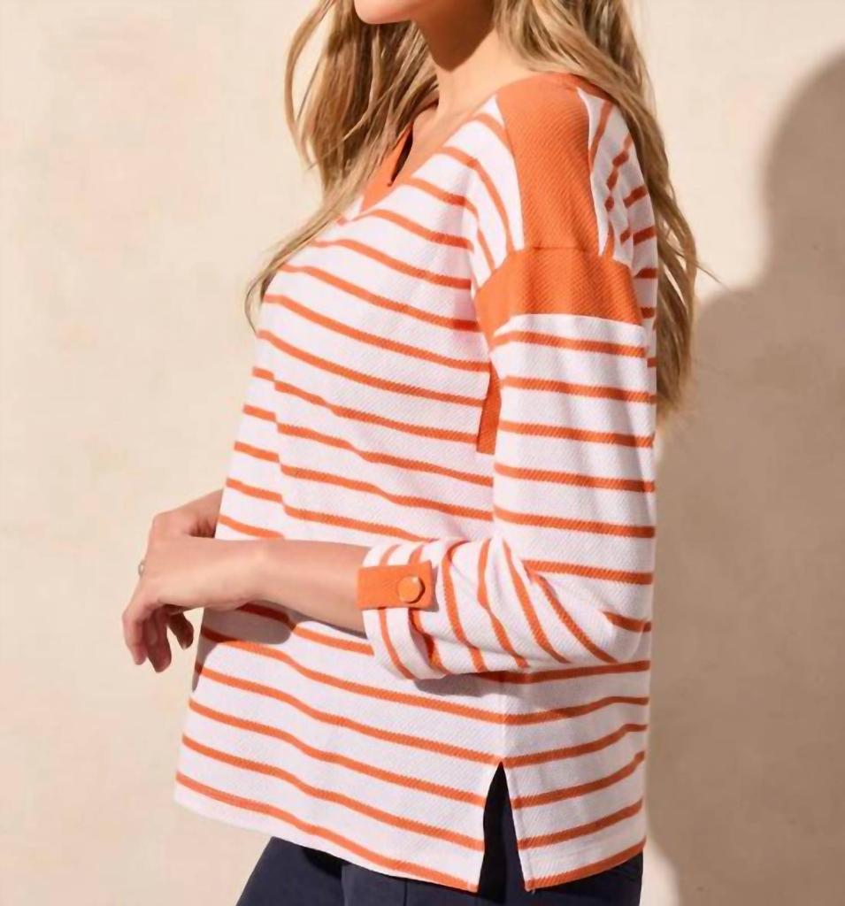 Tribal Tribal - 3/4 Sleeve Boat Neck Top