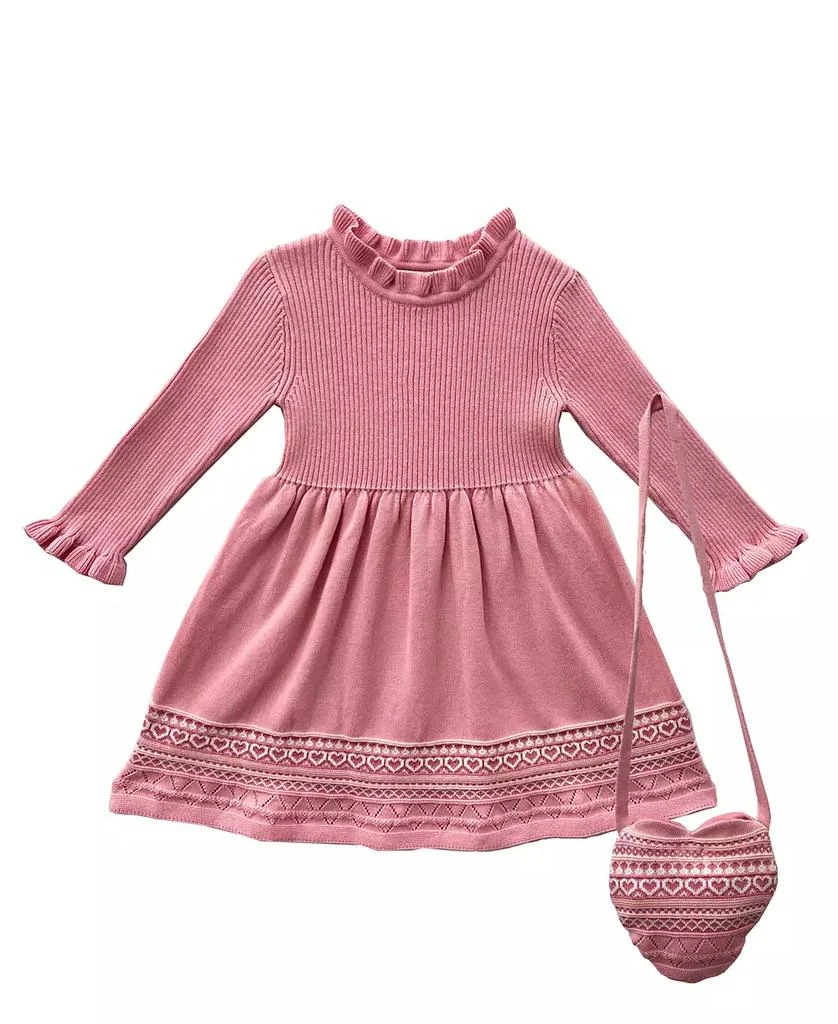 Blueberi Boulevard Infant and Toddler Ruffle Trim Ribbed Border Trim Sweater Dress 1