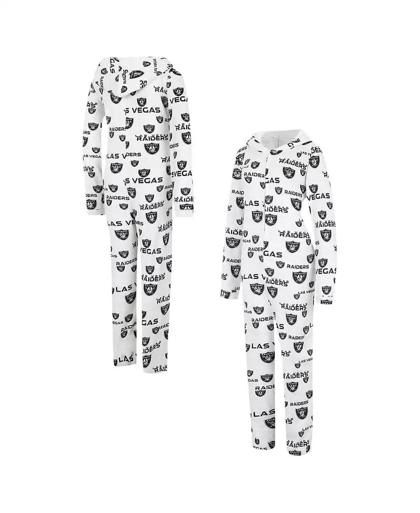 Concepts Sport Women's Cream Las Vegas Raiders Docket Hoodie Full-Zip Union Suit