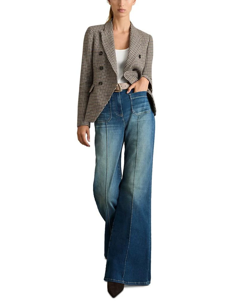 REISS Evie Double Breasted Textured Check Blazer 2