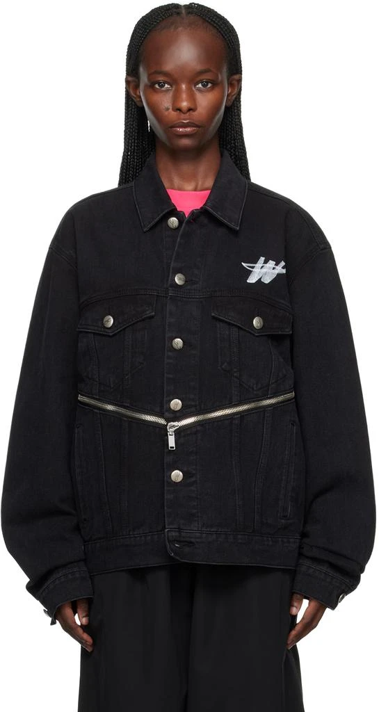 We11done Black Zip Denim Jacket 1