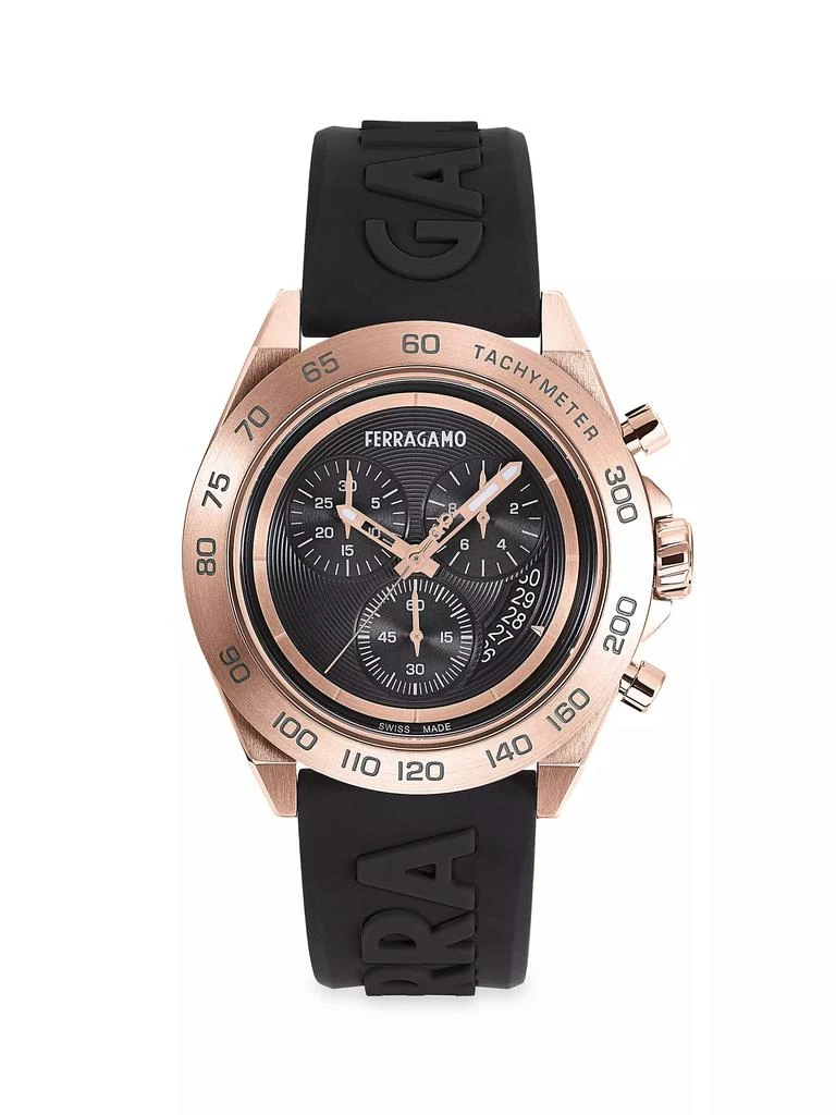 Salvatore Ferragamo FERRAGAMO Urban Chrono Rose Goldtone Stainless Steel & Silicone Watch 1