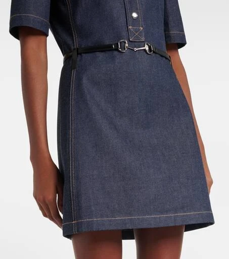 Gucci Horsebit belted denim minidress 5