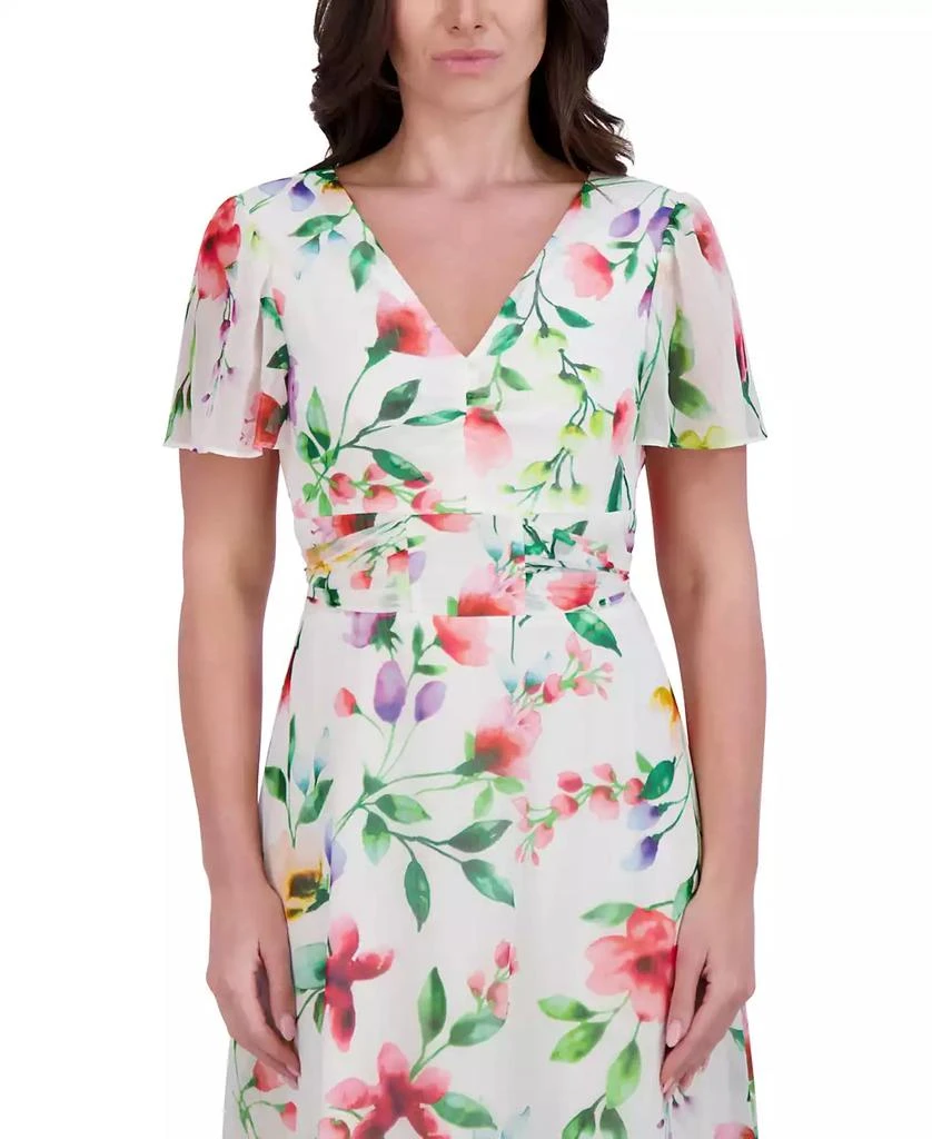 Kensie Women's Floral Print Sleeveless A-Line Midi Dress 4
