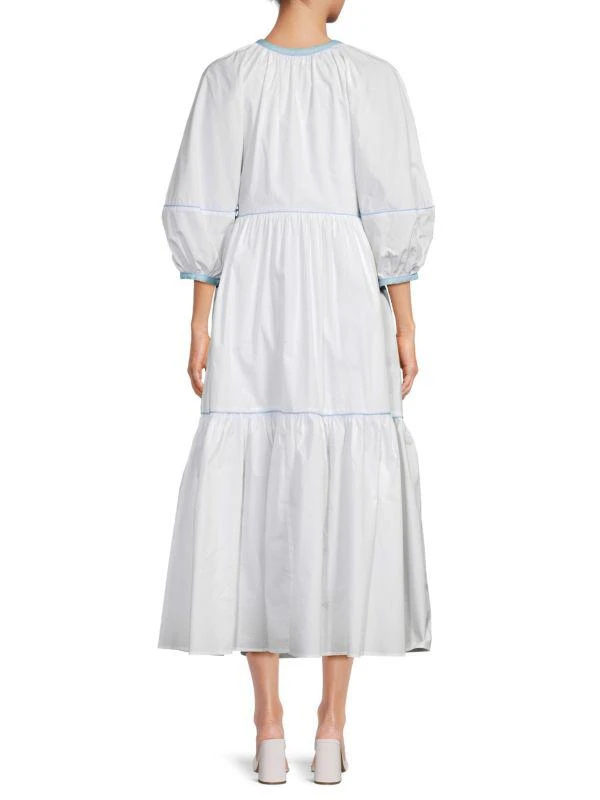 Staud Demi Tiered Puff Sleeve Midi Dress 2