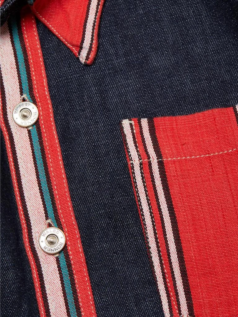 WALES BONNER Two-Tone Denim Shirt 7