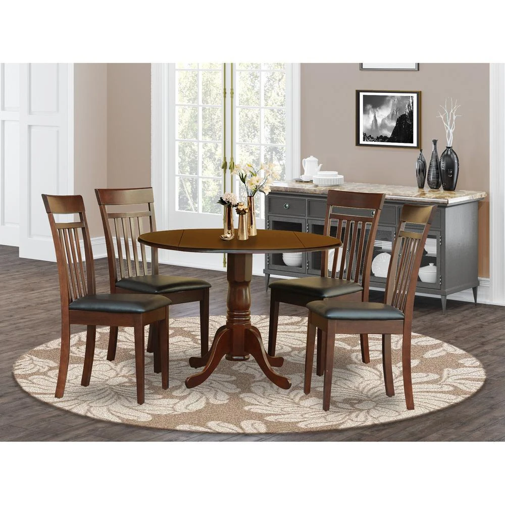 East West Furniture 5  PC  Kitchen  Table  set-small  Table-plus  4  Kitchen  Chairs