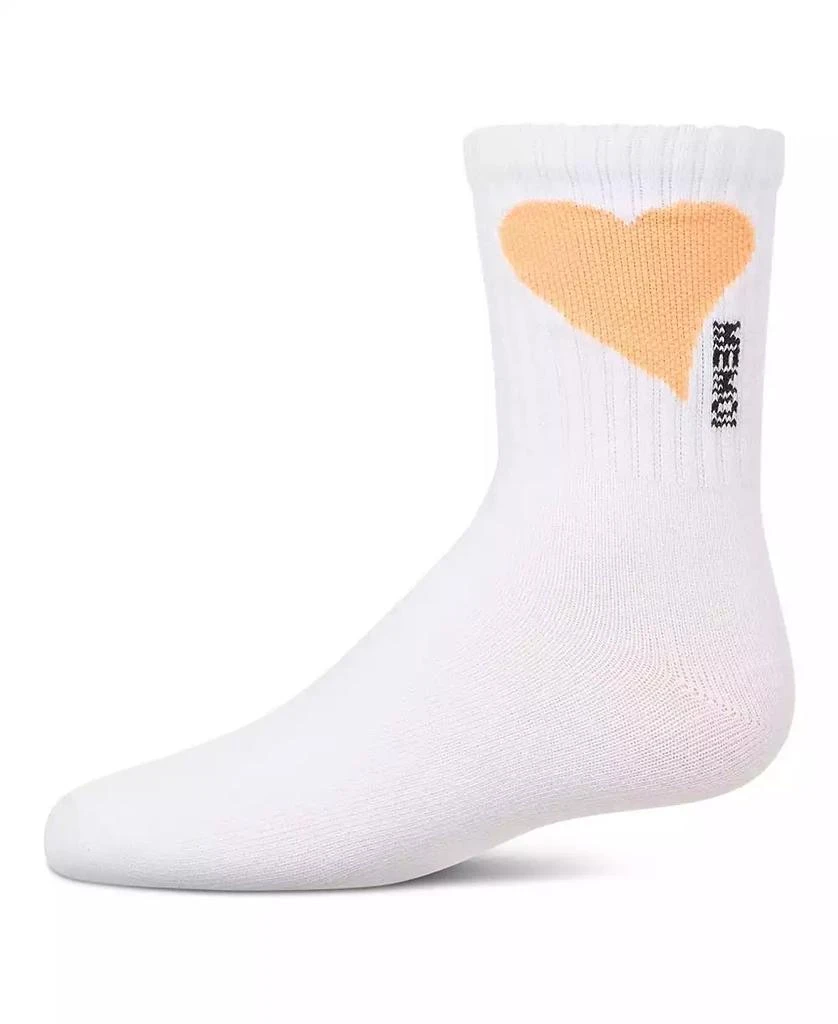 Memoi Big Girls Single Heart Logo Crew Socks