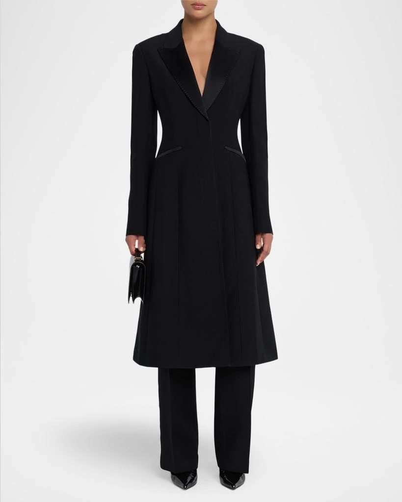 Shop Satin-Trim Crepe Tuxedo Midi Dress on Sale at BeyondStyle  Get 31%  Off Satin-Trim Crepe Tuxedo Midi Dress with Limited-Time Flash Deals,  Exclusive Discounts, and Special Offers. Enjoy Unbeatable Savings on