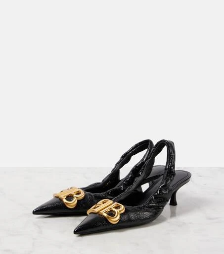Balenciaga Monaco leather slingback pumps 4