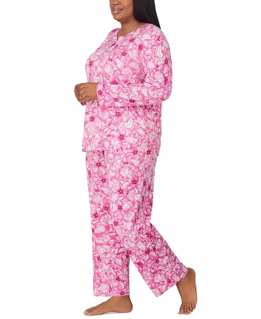 Ellen Tracy Plus Size Printed Long-Sleeve Pajama Set 3