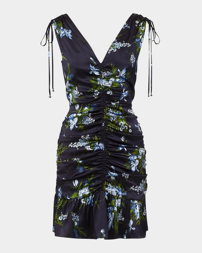 VERONICA BEARD Jackson Floral Stretch-Silk Mini Dress 1
