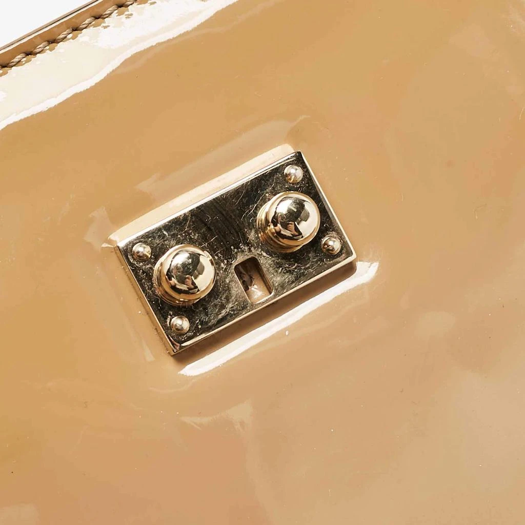 Valentino Valentino Beige Patent Leather Medium Rockstud Glam Lock Shoulder Bag 7