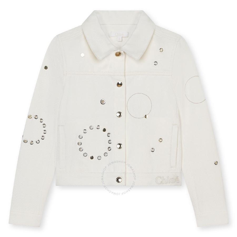 ジャケット Chloe INDIGO COTTON CANVAS JACKET Chloé High Neck Utilitarian Jacket In Cotton Canvas in Fresh