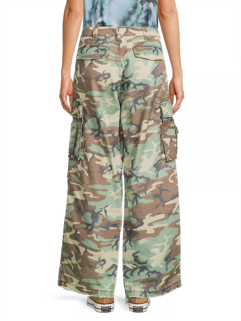 【M】 ERL CAMO CARGO PANTS WOVEN ERL Camo Cargo Pants in Khaki | SVD USA