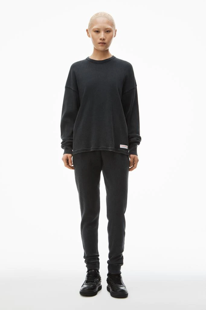 Alexander Wang long-sleeve tee in waffle-knit cotton stretch 6