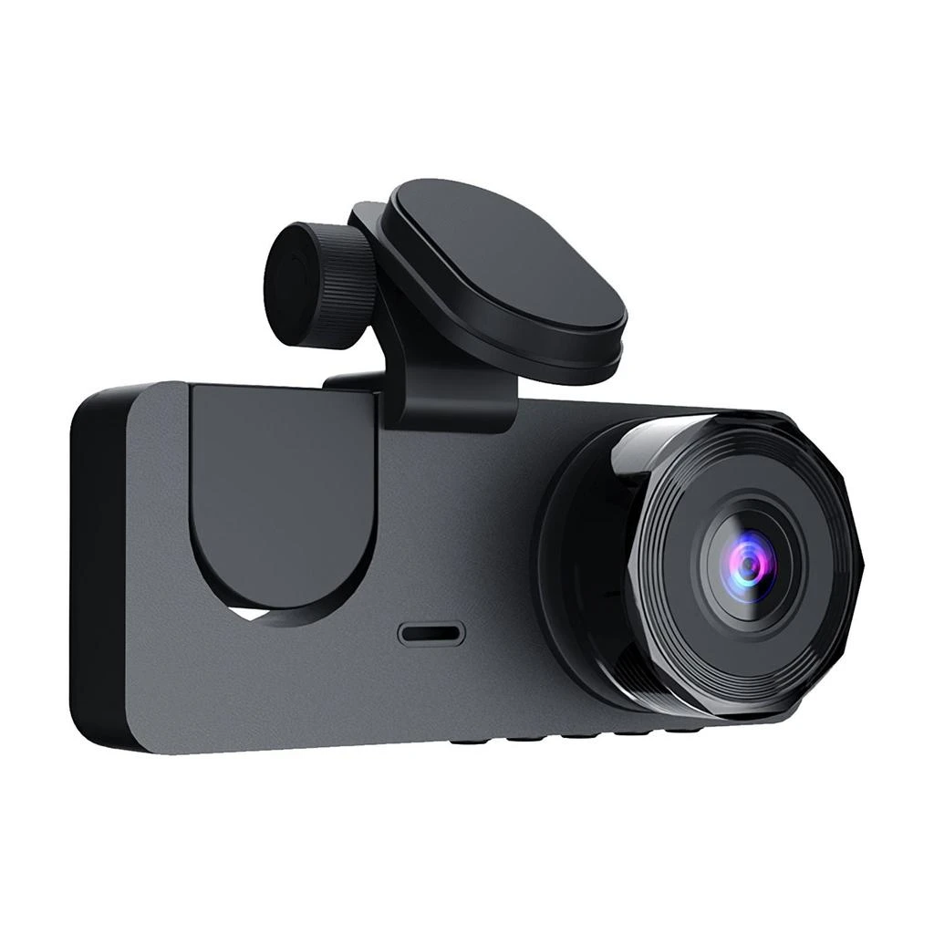 DIGIVISICA 3 Channel Dash Cam Front Inside Rear Vehicle Driving Recorder Car DVR with 32G MMC Card G Sensor Motion Detection Parking Monitor Night Vision Loop Recording