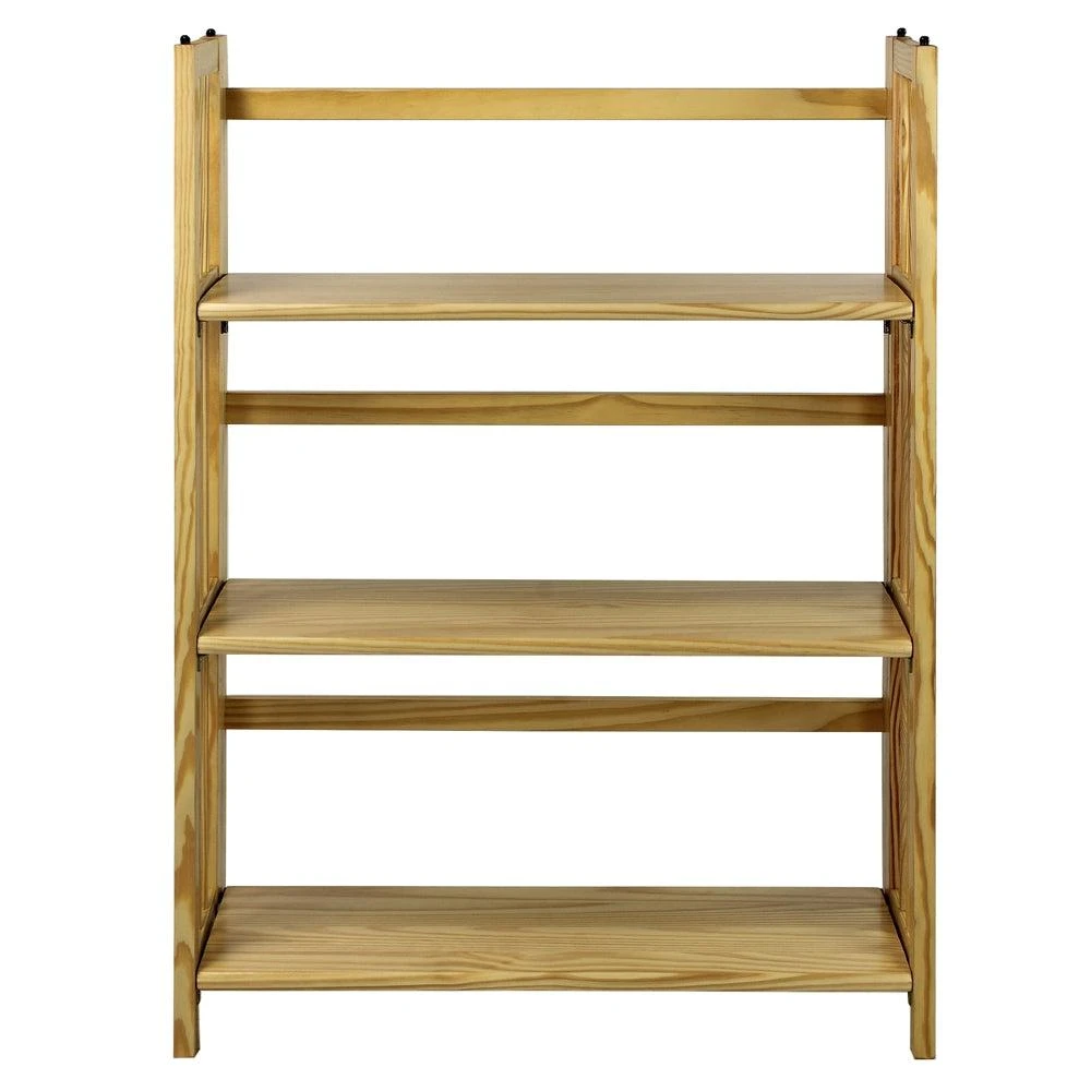 Casual Home 3-Shelf Folding Stackable Bookcase 27.5" Wide-Natural 1