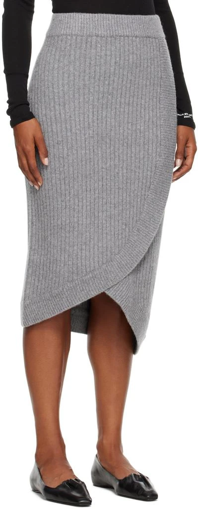 LVIR Gray Unbalanced Midi Skirt 2