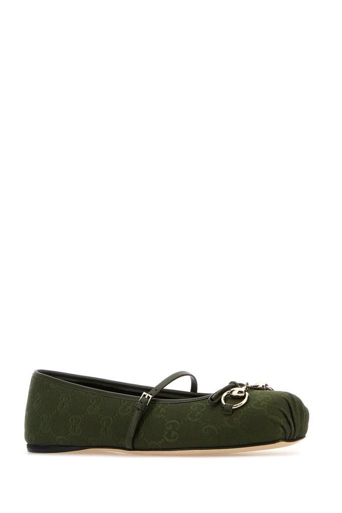 【関税&送料込】Gucci Dark Green Gg Fabric Ballerinas Gucci Dark green GG fabric ballerinas - BeyondStyle