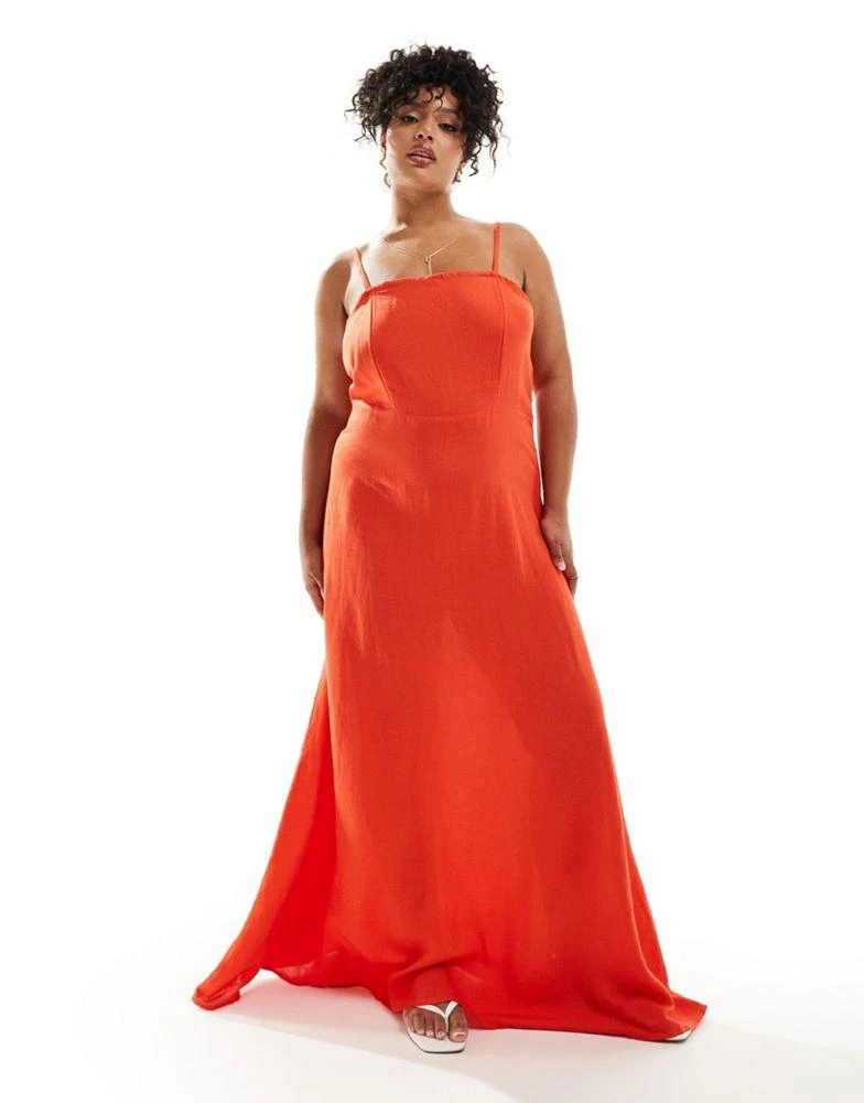ONLY Curve strappy linen maxi dress in red  On Sale Now with Up to 73% Off  | Discover Exclusive Deals & Savings at BeyondStyle  Authentic ONLY Curve  Home|women with Limited-Time