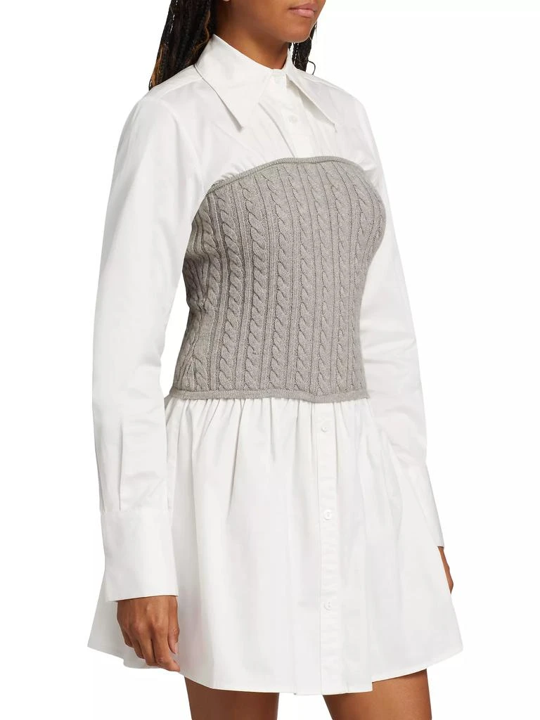En Saison Waverly Cotton & Cable-Knit Shirtdress 4