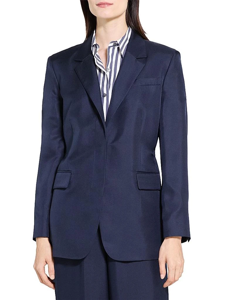 Theory Relaxed Cinched Silk Blazer 3