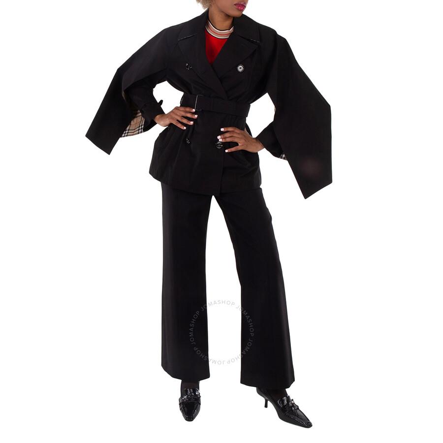 Cape-Sleeve Cropped Trench Coat – On Sale Now with Up to 71