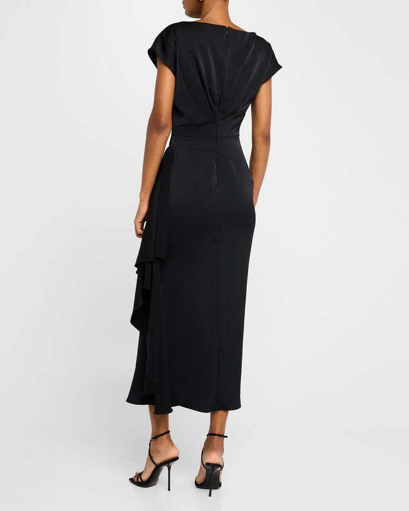 LELA ROSE Florence Draped Short-Sleeve Midi Dress 3