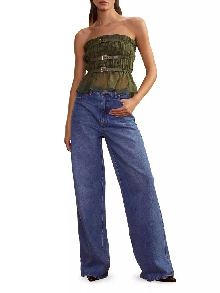 Cynthia Rowley Silk Buckle-Strap Smock Top 2
