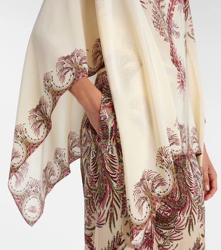 ETRO Printed silk crêpe de chine poncho 5