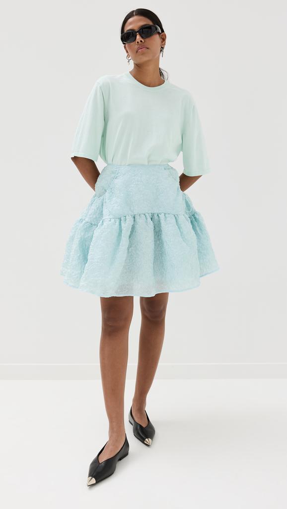 Cecilie Bahnsen Gilly Skirt Grasmere Matelasse Aqua