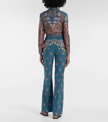 ETRO Floral printed silk flared pants 3