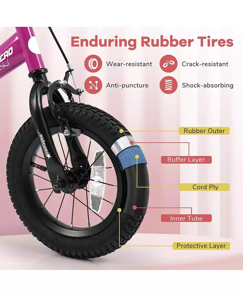 Mecale 12-Inch Kids Bike with Removable Training Wheels-Brave Hero 6