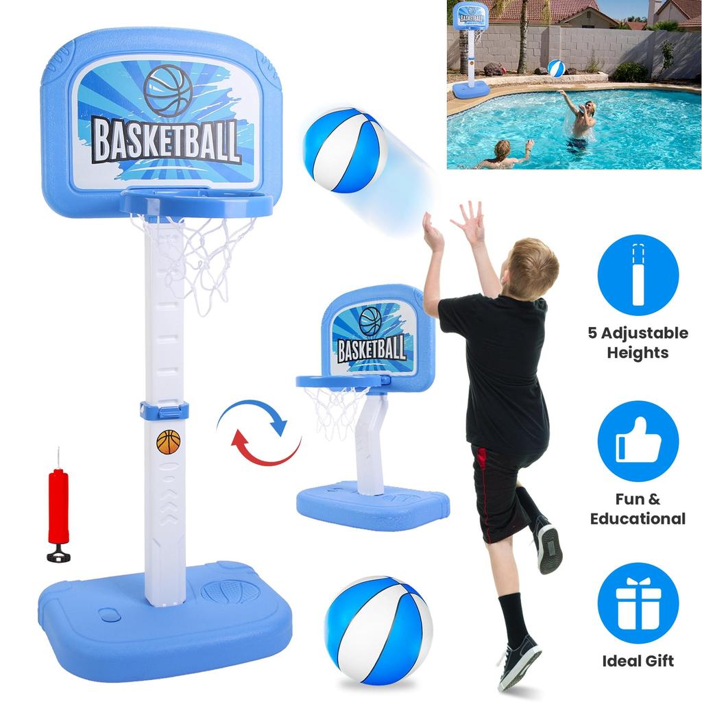Global Bazaar 2 In 1 Poolside Basketball Game Set with 2 Balls