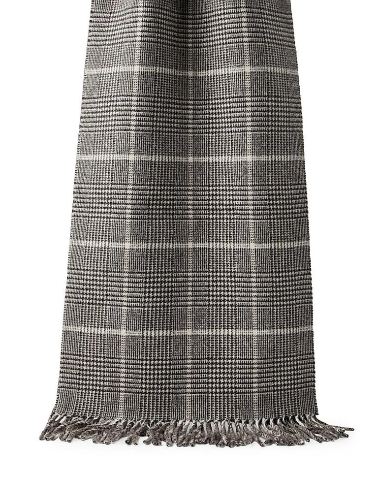 Brunello Cucinelli Cashmere Prince of Wales Double Cloth Scarf with Hood 3