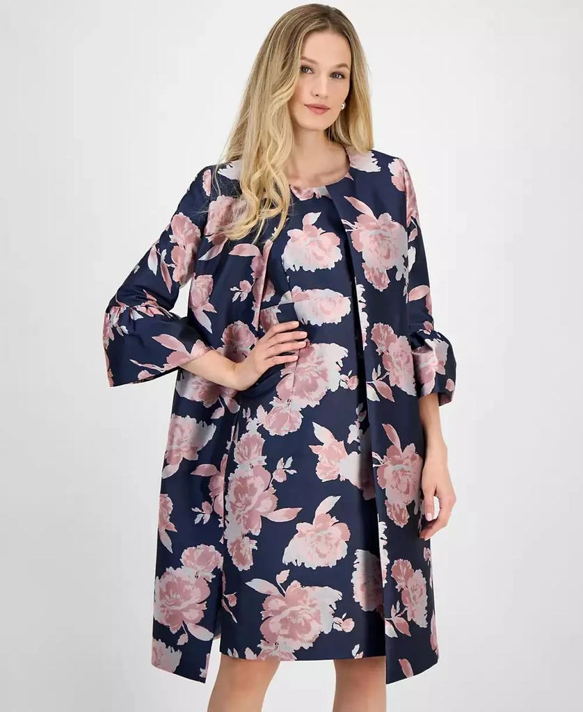 Kasper Women's Floral-Print Jacquard Topper Jacket 1