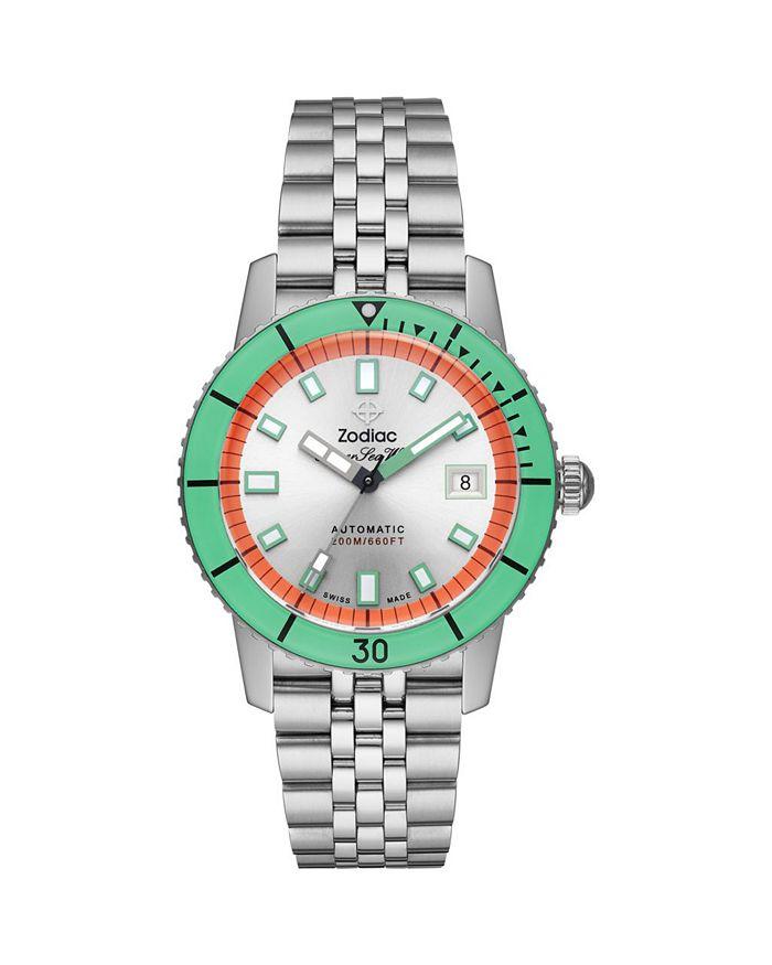 ZODIAC Compression Diver Automatic Stainless Steel Watch, 40mm