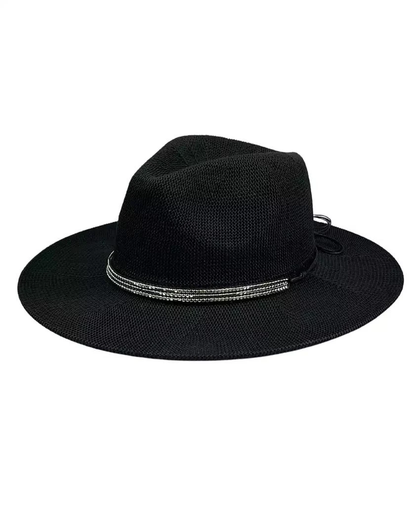 MARCUS ADLER Women's Packable Panama Hat with Beaded Trim 1