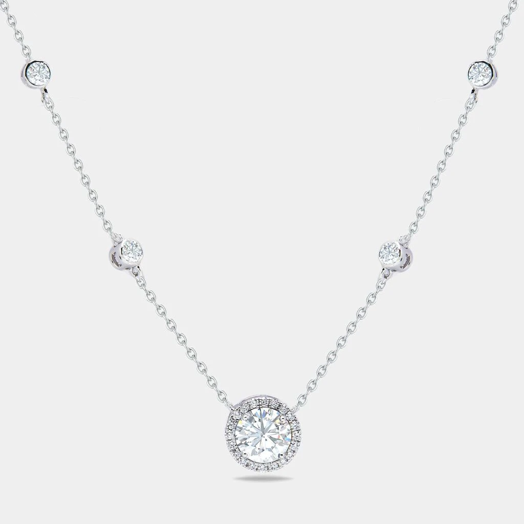 The Diamond Edit 1.80 cts Round Briliant Cut 14k White Gold Lab Grown Diamonds Necklace