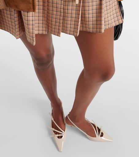 パンプス MiuMiu | Two-tone patent leather slingback pumps 5I045E White/black Two-tone Patent Leather Slingback Pumps | Miu Miu