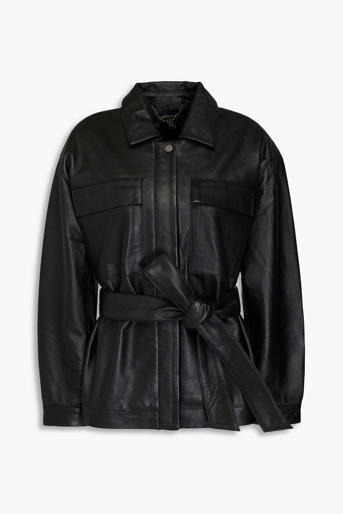 Muubaa Belted leather jacket